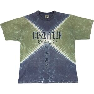 Vintage Liquid Blue 2003 Led Zeppelin Tie Dye Men's XL Single Stitch Made In USA
